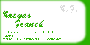 matyas franek business card